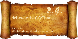 Mehrwerth Gábor névjegykártya